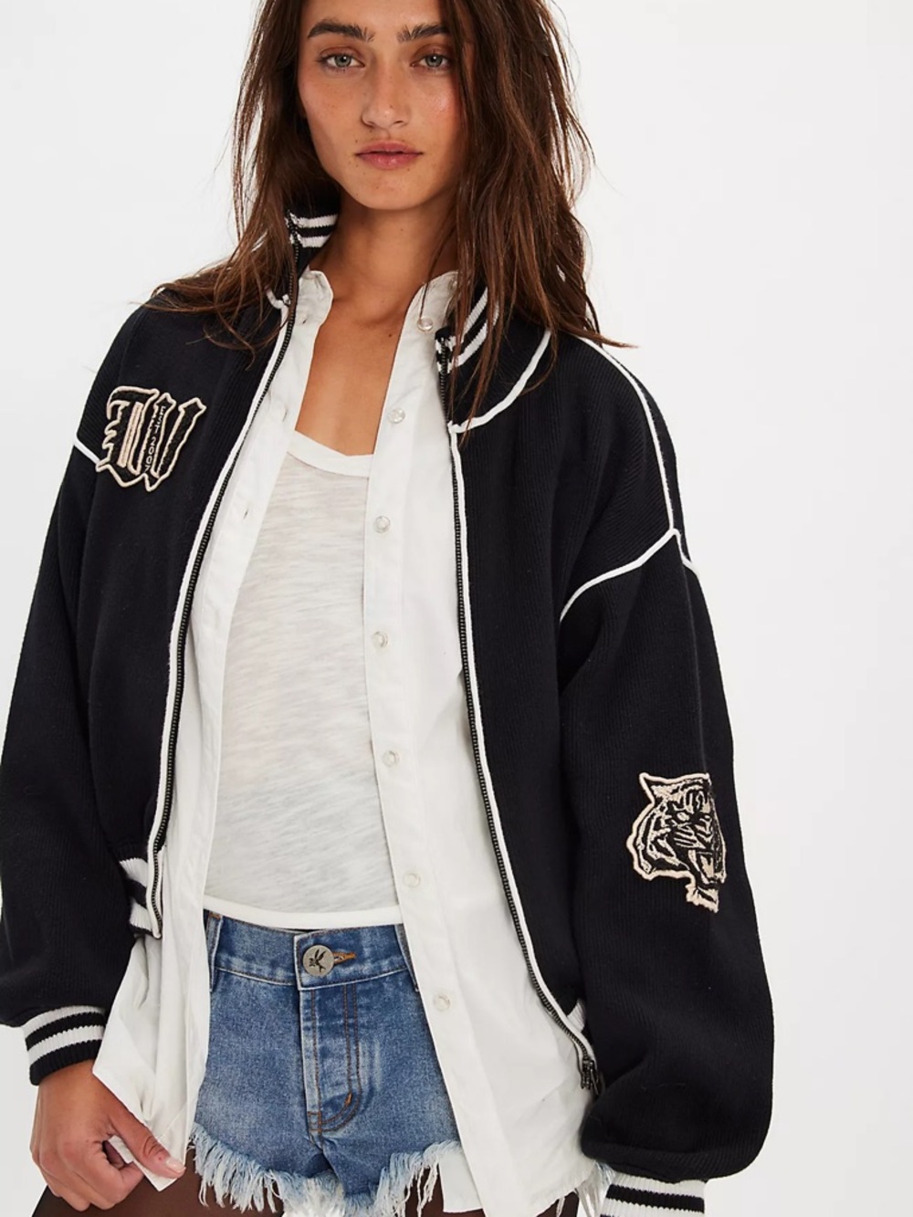 $248! Sold Out! Free People We The Free First Team Sweater Jacket Large NEW